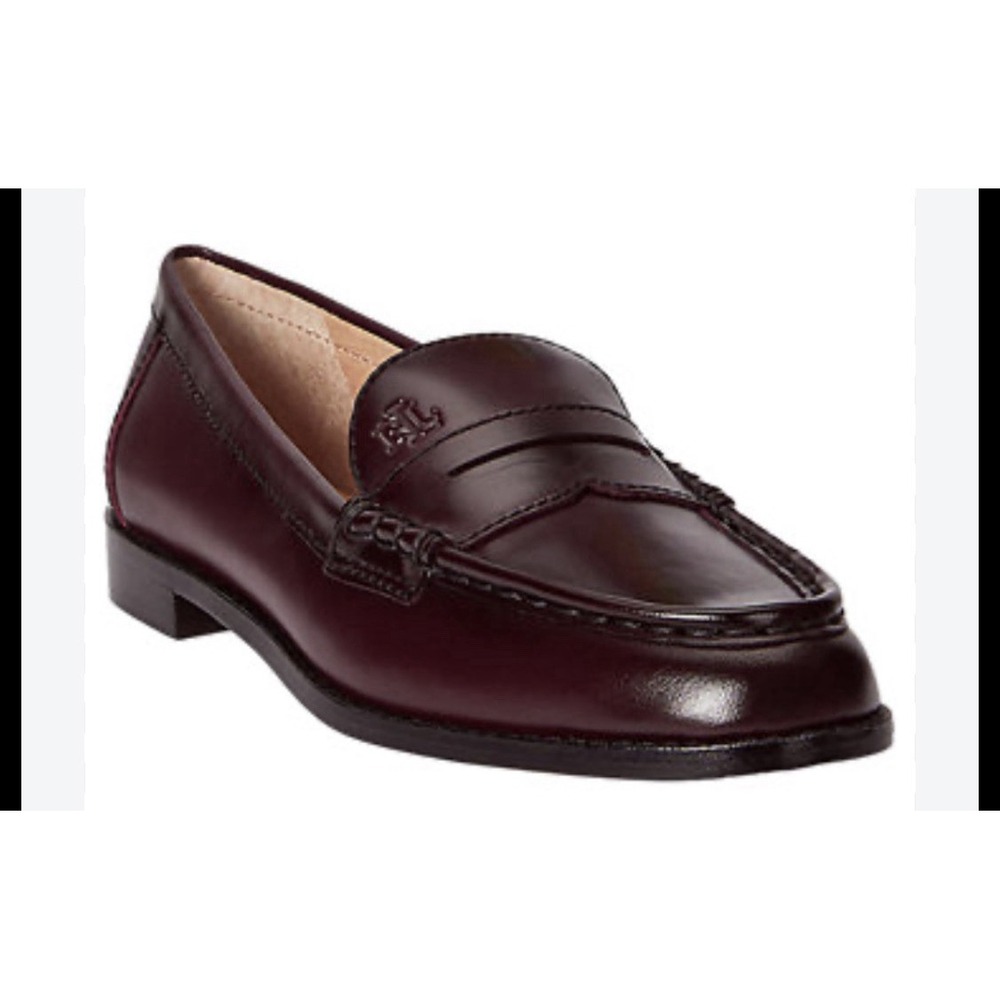 Lauren Ralph Lauren Women's Wynnie Loafers Size 5 Red Glazed Calf